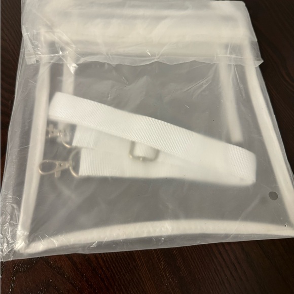 Clear Crossbody Bag with Zipper Inside Pocket Stadium Approved Transparent White - Picture 9 of 15